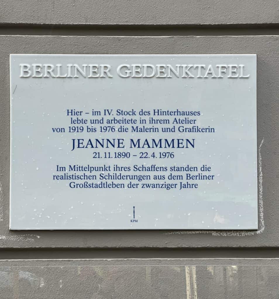 Gedenktafel Jeanne Mammen