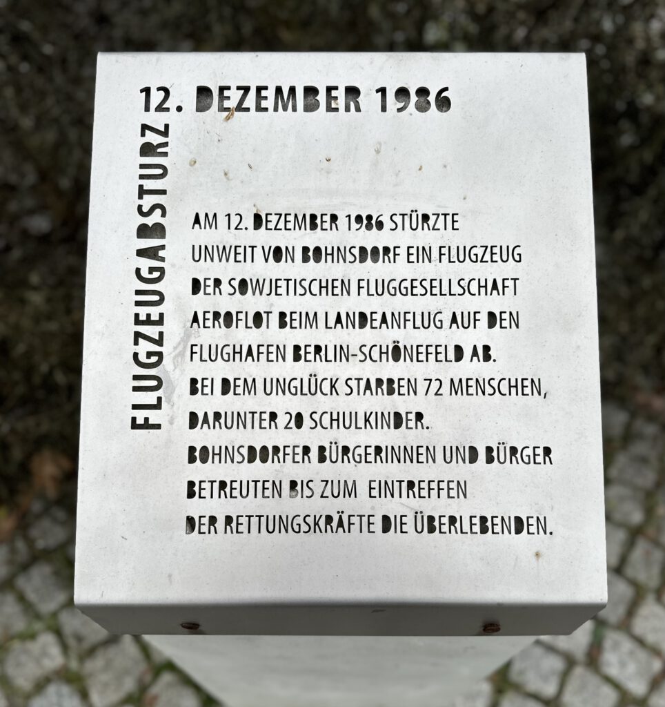Gedenktafel Flugzeugabsturz