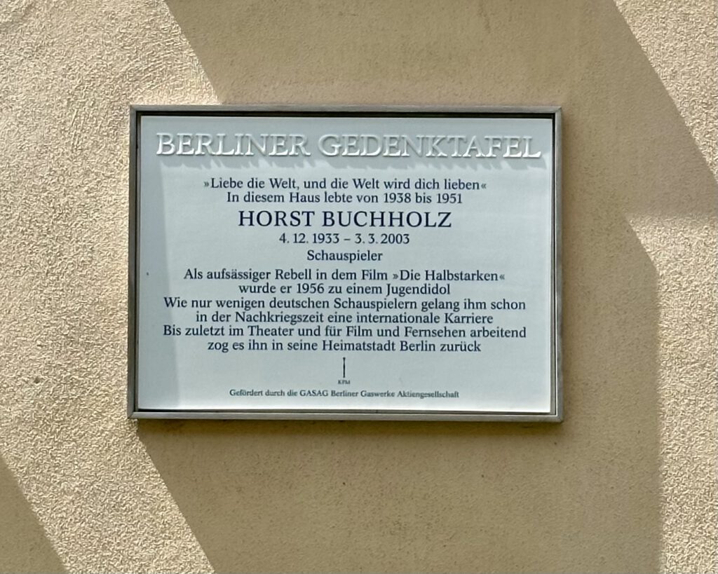 Gedenktafel Horst Bucholz