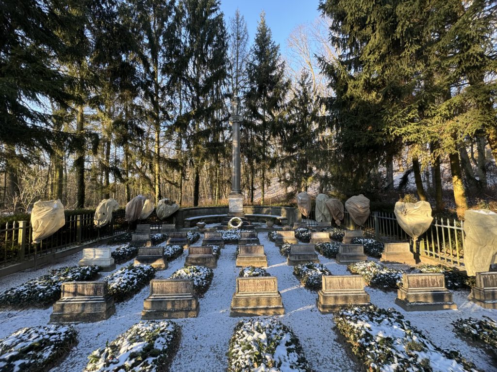 Friedhof der Familie Humboldt in Tegel im Winter